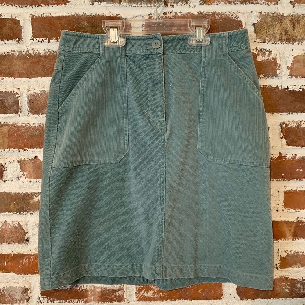 LLBEAN Teal corduroy skirt